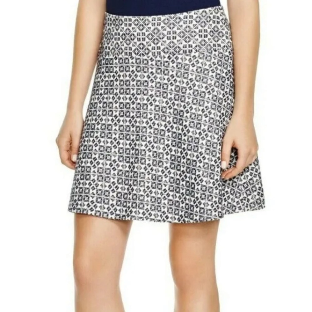 Tory Burch blue and ivory skirt style 51151324 A-line size 4  18” length